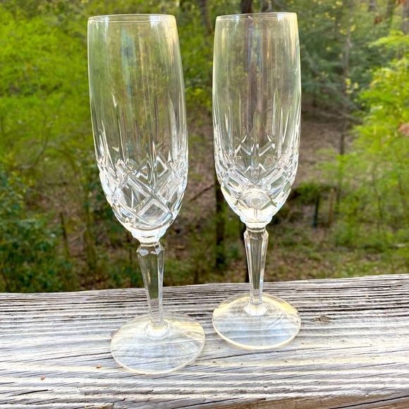 GORHAM CRYSTAL LADY ANNE  - Set of two champagne flutes - Picture 1 of 4